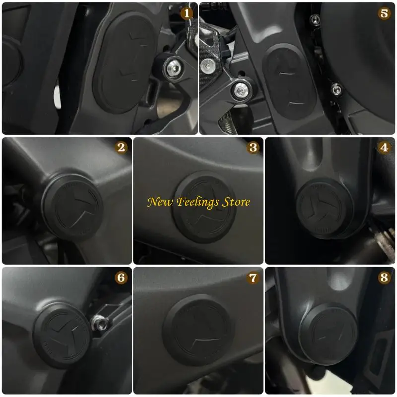Strong Elastomer Frame Plugs Anti Dust Corrosion Motorcycle Frame Hole Cover Caps 8pcs Suitable for Bike MT-09