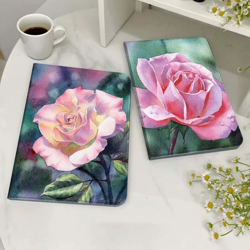 

Pink Rose With Dew Gift Tablet Case For Samsung Galaxy Tab S7 S8 S9 S10 FE Lite