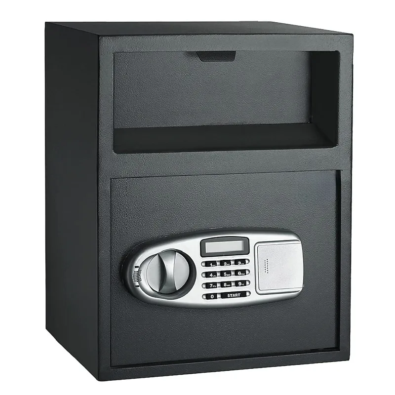 Electronic Safe Deposit Box - Drop Safe with Digital Keypad and 2 Manual Override Keys for Business Cash Drops or Home Safety