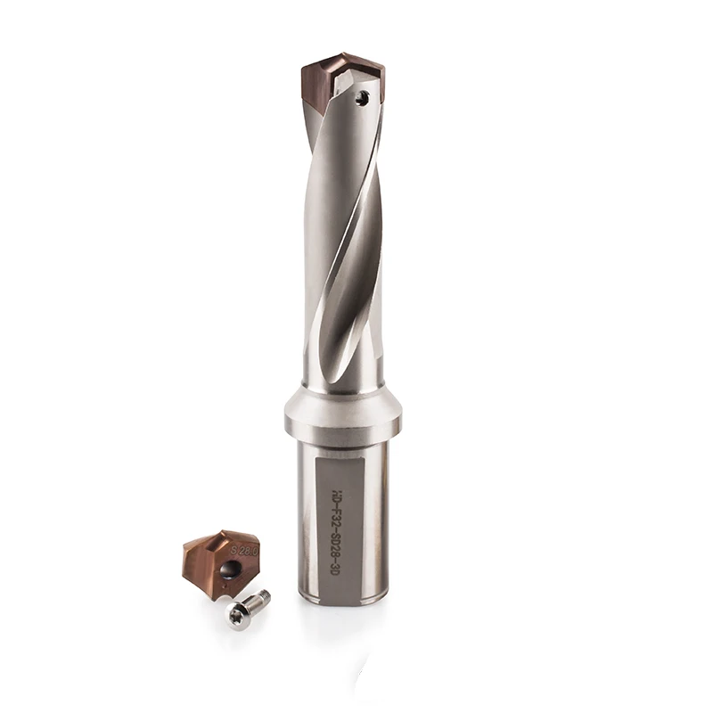 

3D 5D 8D 10D Сверло JCD Crown с внутренним охлаждением для глубоких отверстий, диаметр 10-25 мм, с лезвием HCD, прецизионное вставное U-образное сверло для глубокой обработки