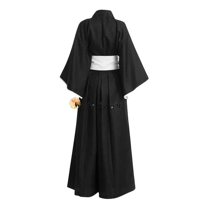Kuchiki Rukia Kurosaki Ichigo Anime Cosplay Costume Wig Black Haori Robe Outfit Thousand-Year Blood War Samurai Uniform Party