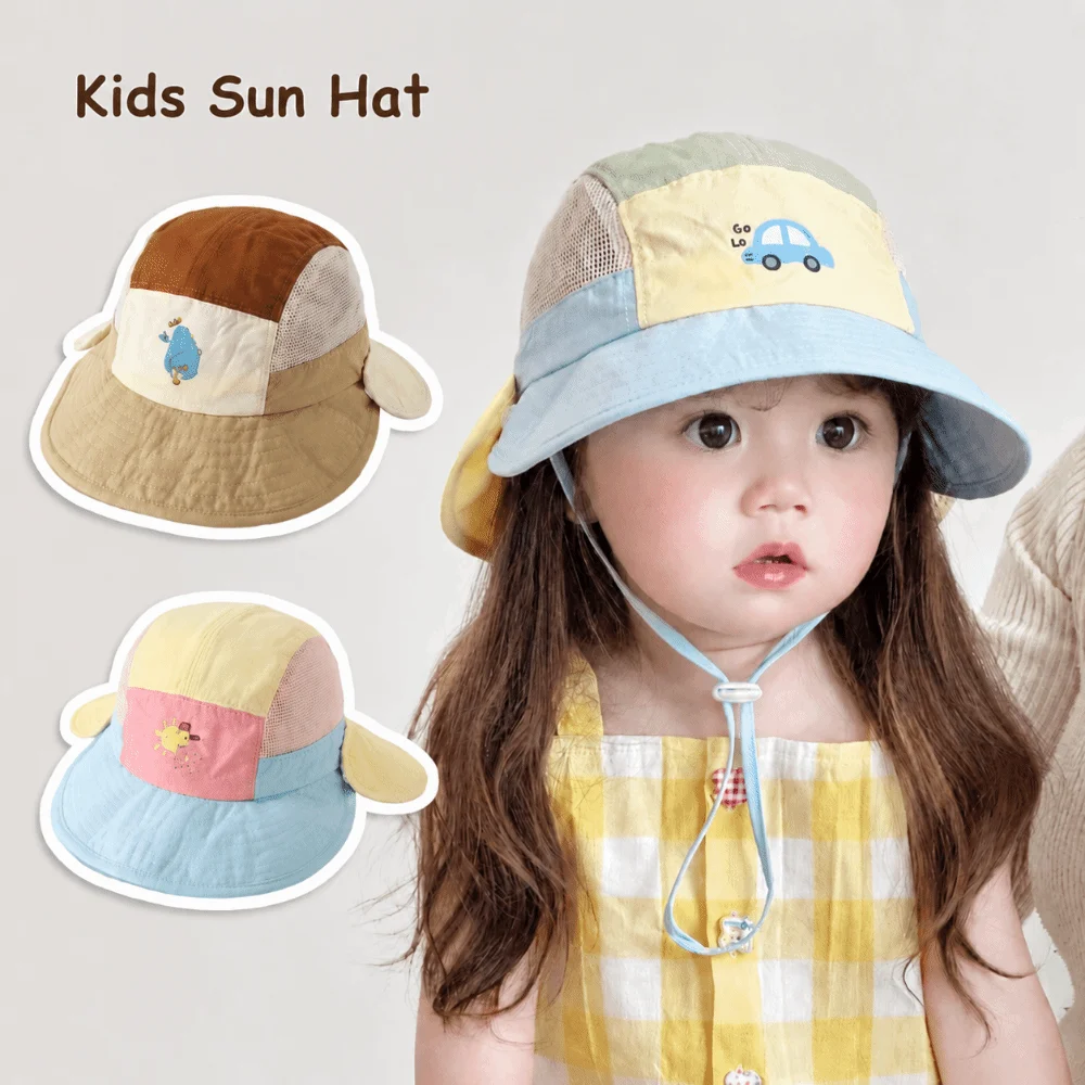 

New Wide Brim Fisherman Hat Lightweight Breathable Children's Hat Quick-Dry UV-Protection Sun Hat for Children