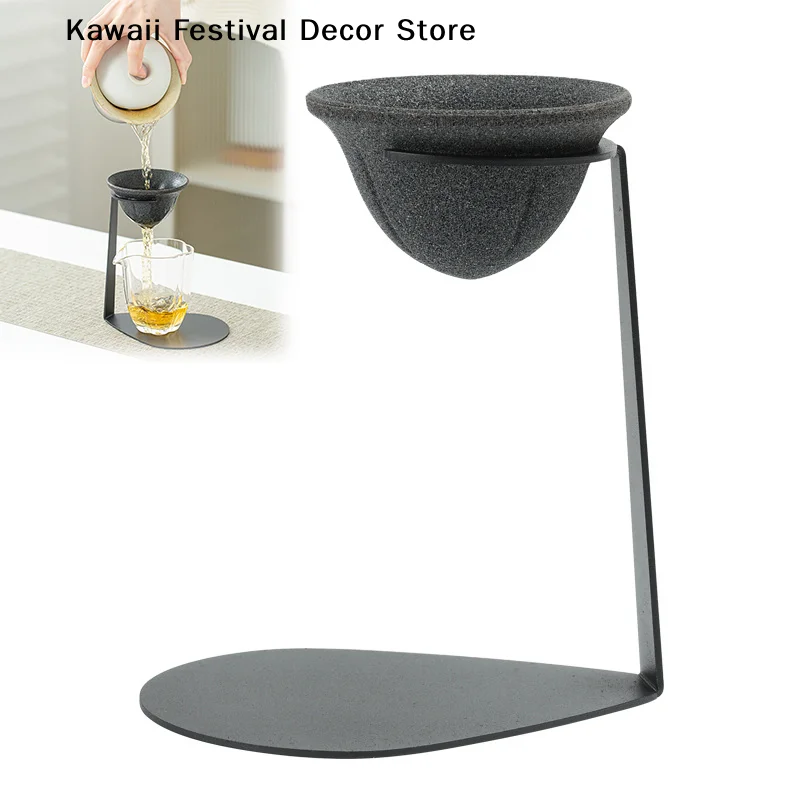 【K】Ceramic Stone Material One-piece Baked Non-porous Tea Strainer - Loose Tea Straining Stepper - Coffee Precision Filter