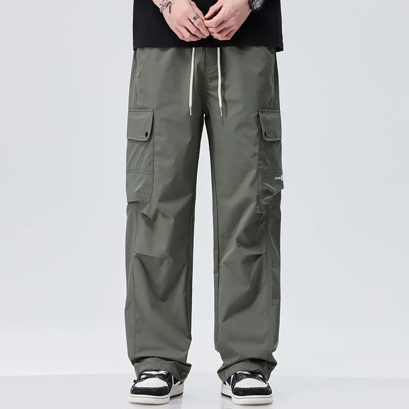 

Men's hot selling comfortable and trendy straight leg work pants, loose and casual, versatile in multiple colors, wide leg pants