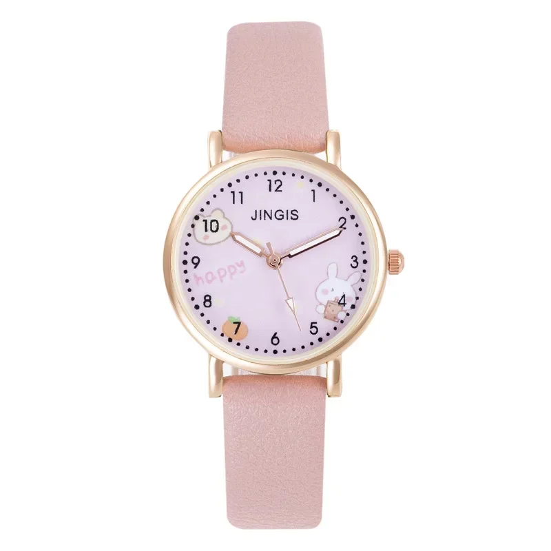 2024 New Casual Girls Wristwatch Cute Leather Children's Watches Students Cartoon Pink Clock Gift Kids Watch relojes para niños