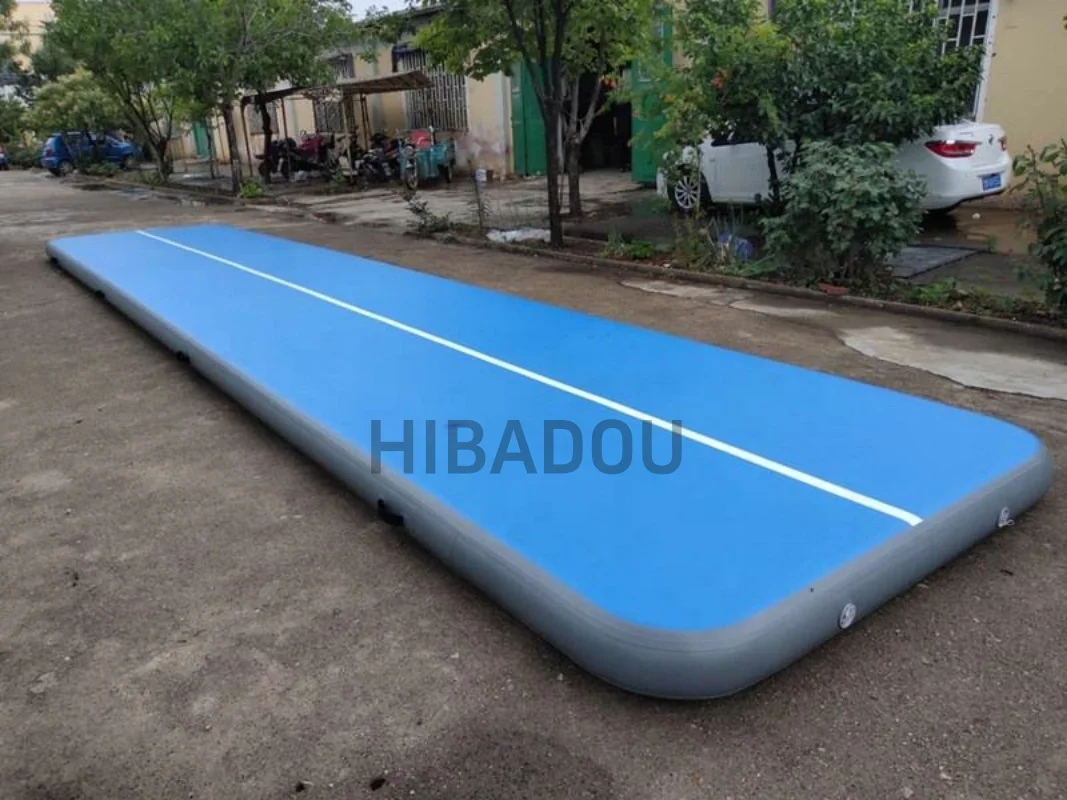 Tapis d'air de gymnastique 8m 9m 10m piste d'air gonflable tapis de culbutage tapis de sol gonflable avec pompe