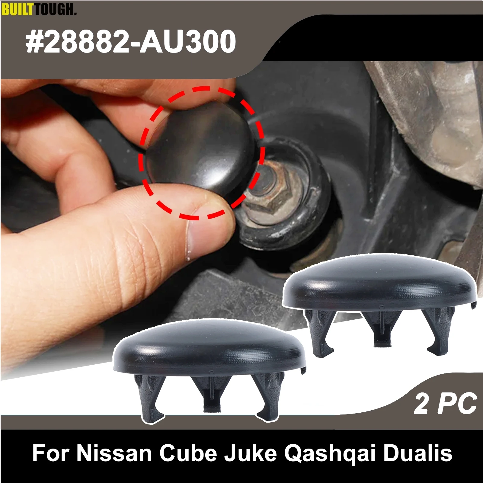 For Nissan Qashqai J10 Dualis Cube Juke 2017 2016 2015 2X Plastic Front Windshield Wiper Washer Arm Car Nut Cover Cap 28882AU300