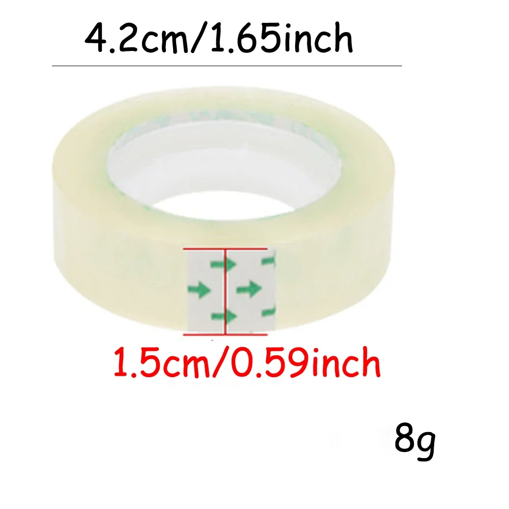 15Mm Breedte Doorzichtige Tape 1/2/6 Rollen School Transparante Tape Kantoorplakband TMJ-001-15mm Met Hoge Viscositeit