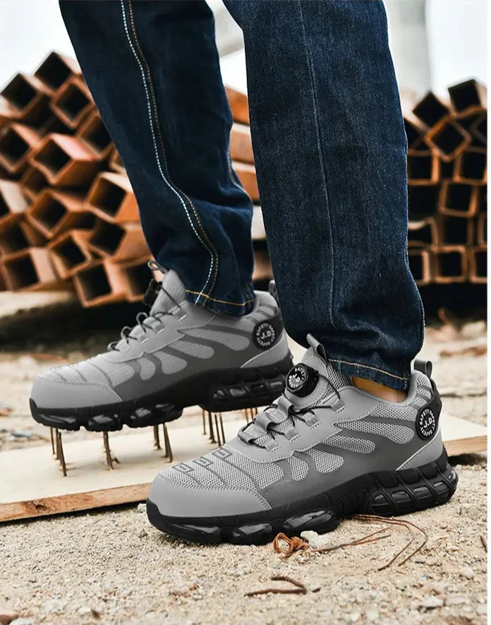 

Men Steel Toe Safety Work Boots Indestructible Construction Safety Boots Puncture Proof Male Work Shoes Protective Footwear