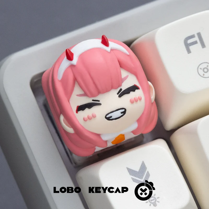 Tapas de teclas de resina de Anime DARLING in The FRANXX 02 Zeo, accesorios de Teclado mecánico de dos personalidad, Teclas de repuesto de regalo lindas