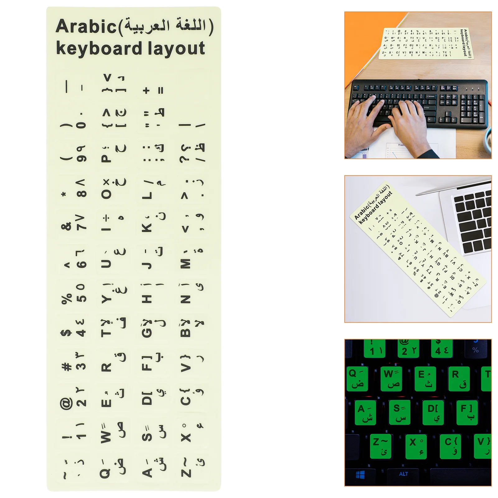 Adesivos de linguagem de teclado carta para fornecimento de computador acessórios de teclados decalques universais