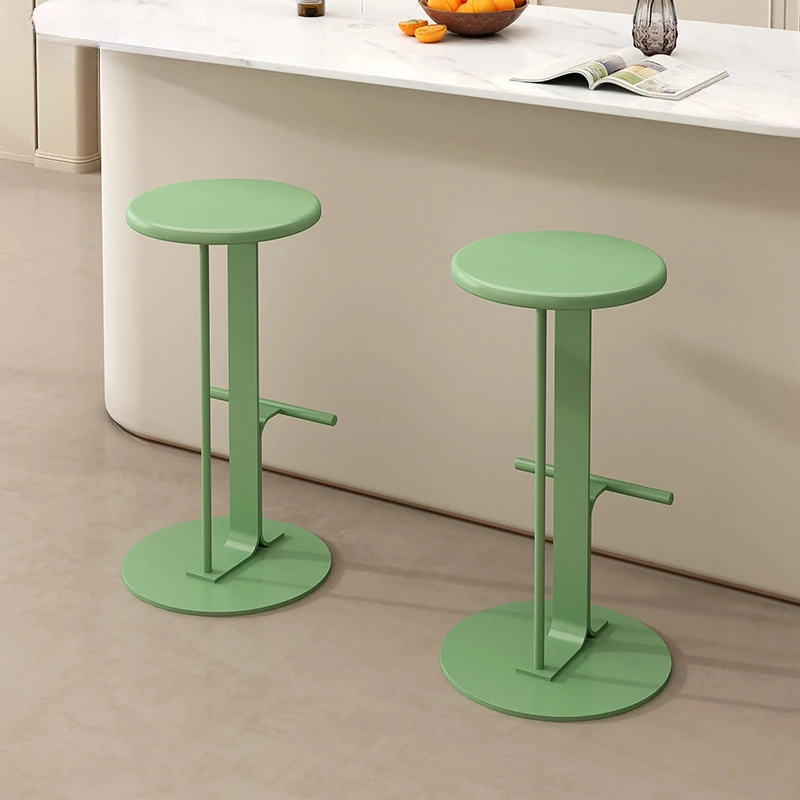 Tabouret de Bar Minimalement Moderne en Fer Chaise Haute de Styliste, Cuisson à Haute Température, Peinture, Chaises de Bar, Café, Lait, Thé, Siège de Comptoir