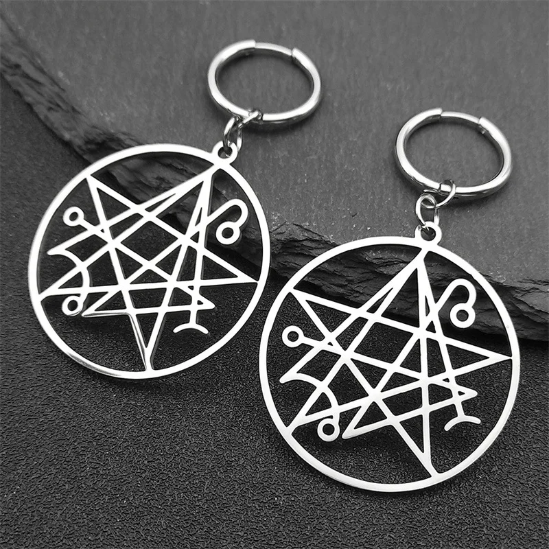 New Brother fashion Satanic death Economics earrings temperament everything simple hollow stainless steel earrings jewelry