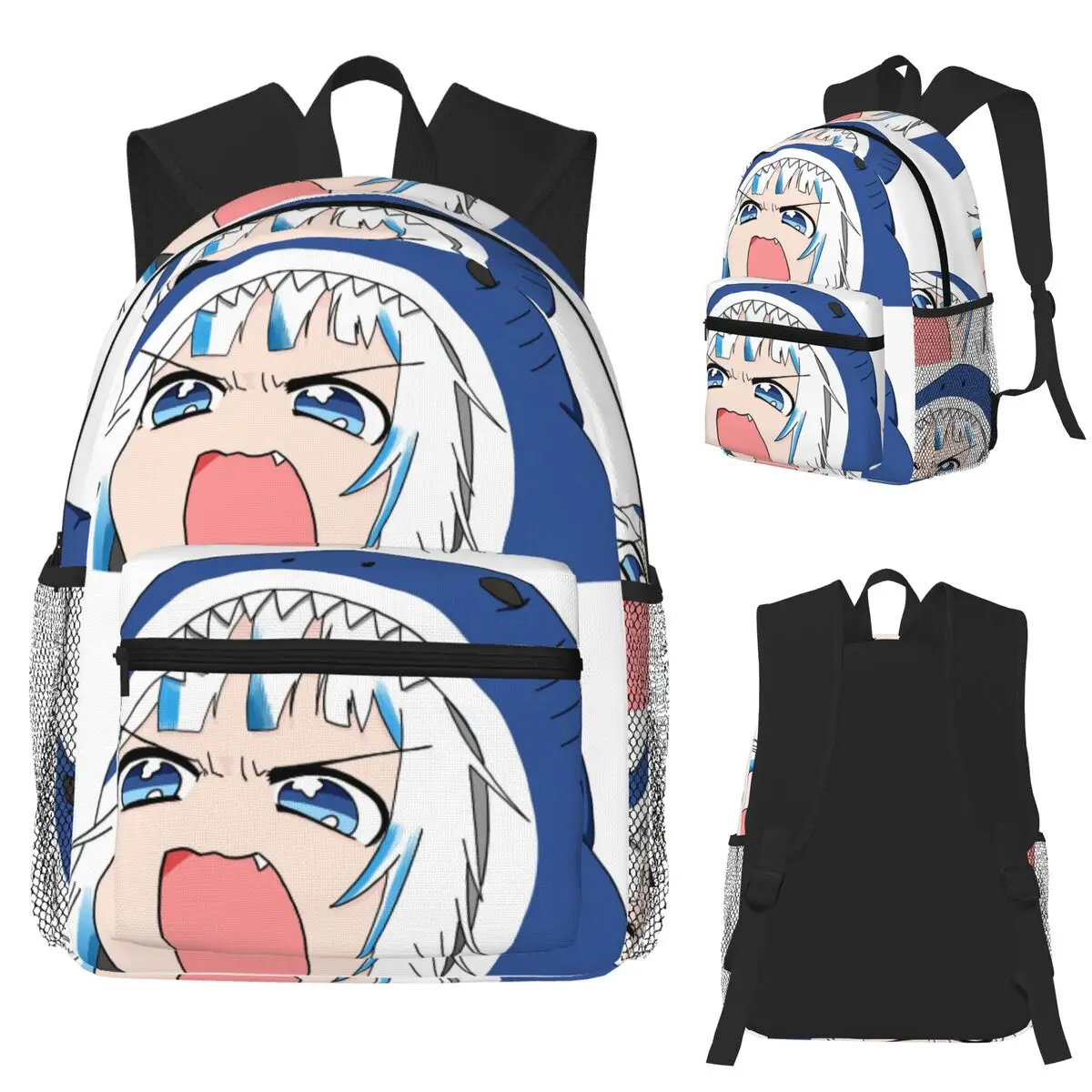 

Gawr Gura Student Backpack School Bag Hiking Travel Daypack for Boys Girls Fashion Bookbag Shoulder Bags