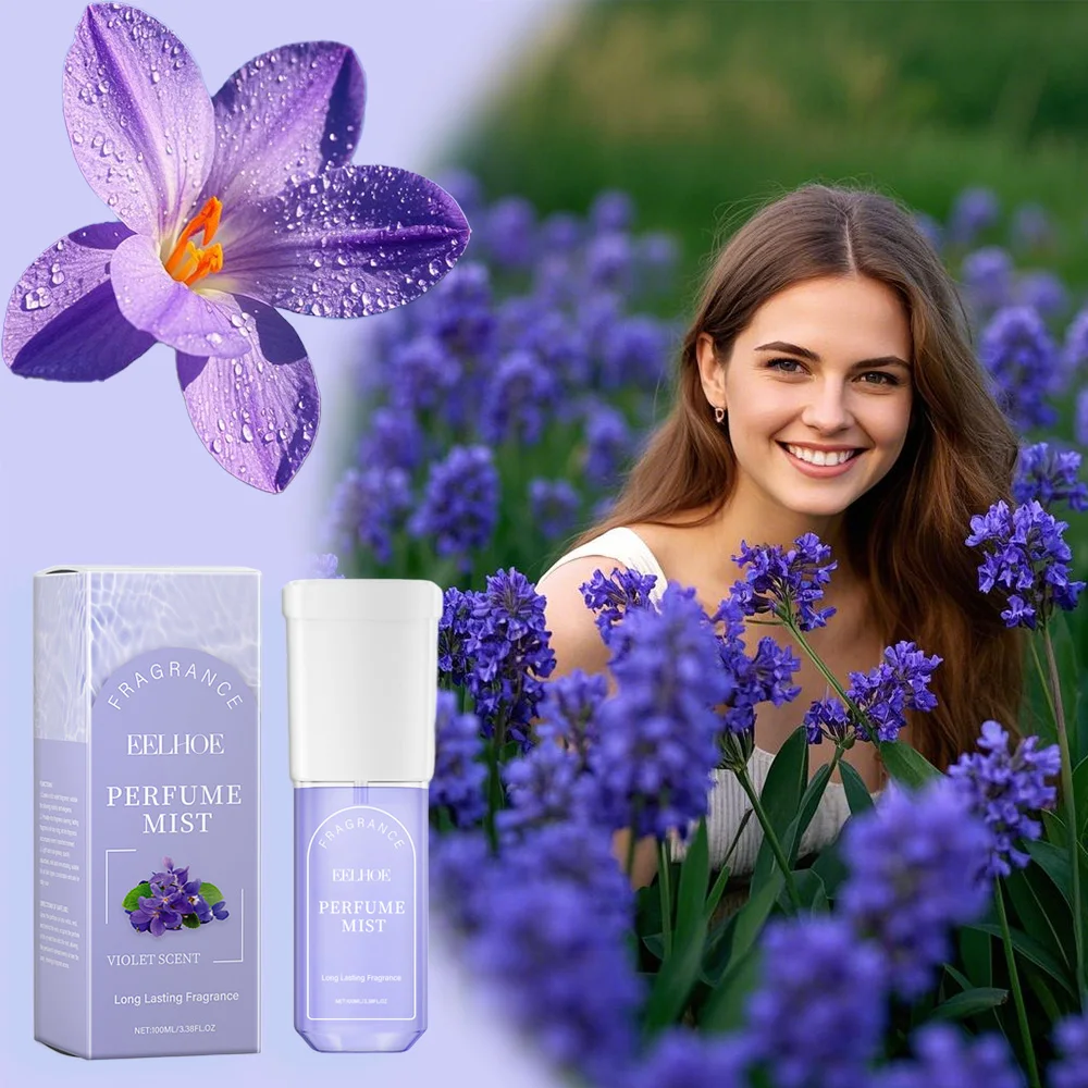 Violet Flower Body Perfume Spray - Fresh, Natural, Long-Lasting, Elegant & Gentle Fragrance for Women