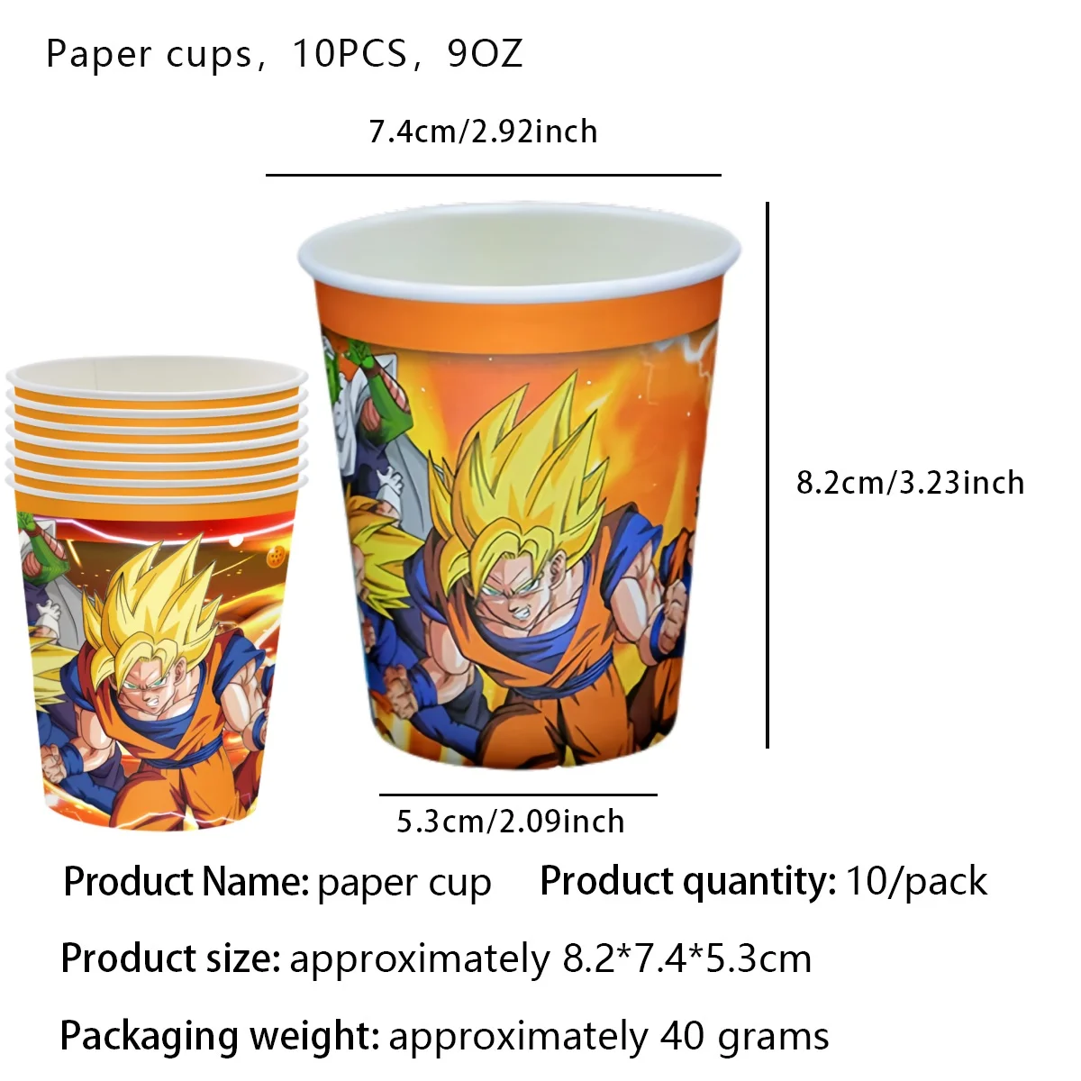 Monkey King Son Goku Geburtstagsparty-Dekoration Tischdecke Becher Teller Servietten Taschen Ballons Dragon Ball Z Party-Zubehör – Detail 3