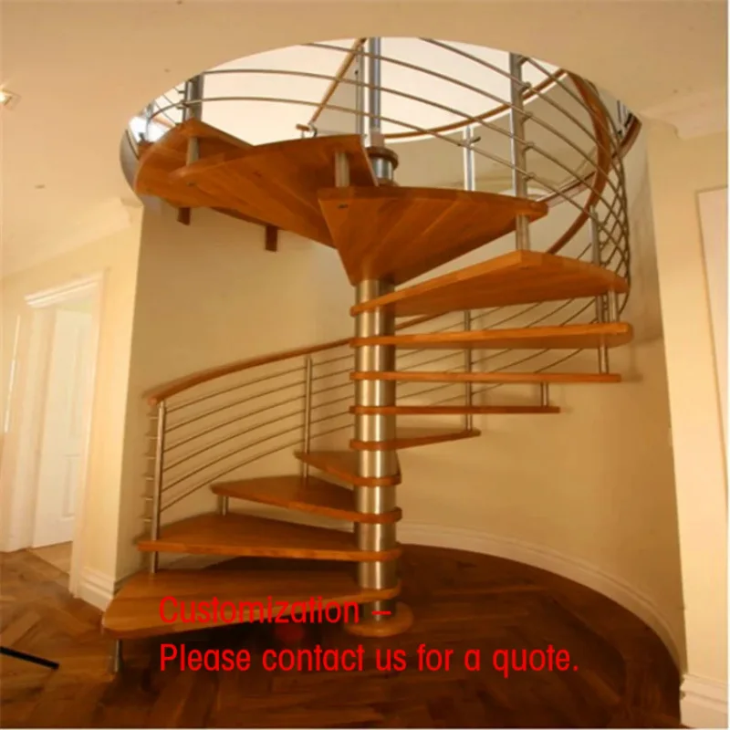 custom.CBMMart Staircase Runners Carpeted Stairs Home Round Aquarium Fish Staircase Iron Staircase with Red Wood