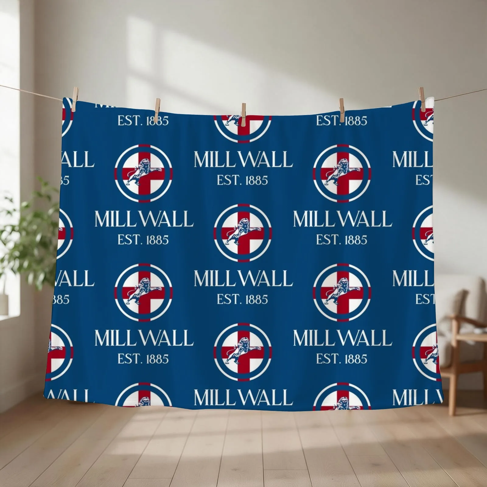 Millwall England Throw Blanket couch cozy soft plush fuzzy picnic outdoor blanket