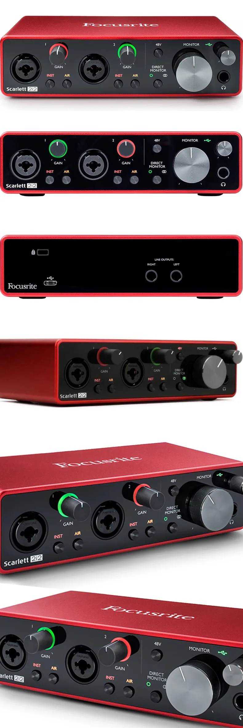 Imagem -04 - Focusrite Scarlett 2i2 Iii Gravação Profissional Dublagem Organizando Interface de Áudio Guitarra Elétrica Usb Externo Placa de Som