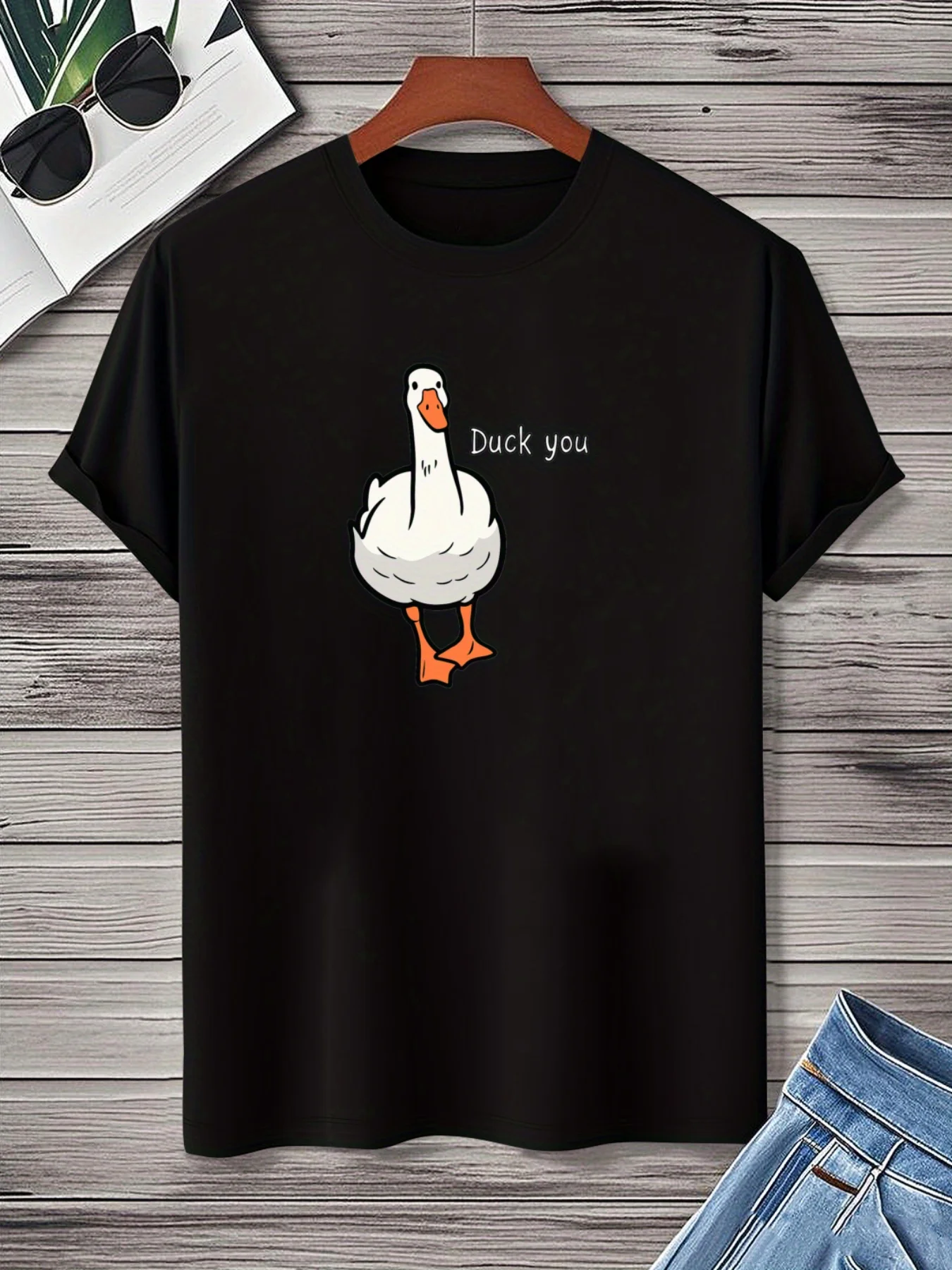 100% Pure Cotton Men's Loose T-Shirt Breathable Short-Sleeved Round Neck Minimalist Solid Color Multi-Color Optional