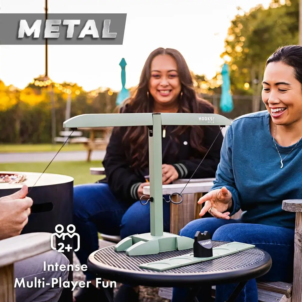 Craggy Games Ring Toss & Shot Ladder Game Hooks XPLR - Crochet et anneau portables en aluminium pour jeux intérieurs/extérieurs - Jeu familial Ni