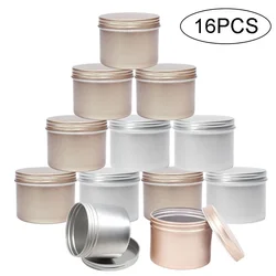 16Pcs 100ml Empty Candle Pot Jars With Lid Aluminum Candle Tin Wholesale Skincare Cosmetic Container Round Metal Box Tea Storage