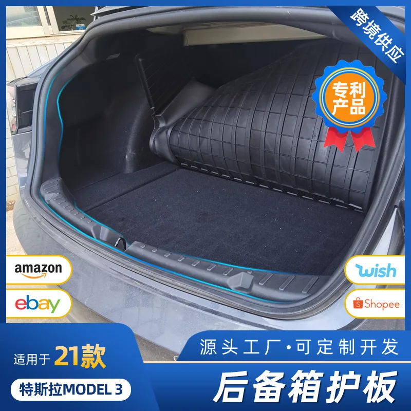 

Suitable for TESLA MODEL 3 rear guard plate protection strips and trunk sash strips have been modified into decorative accessori