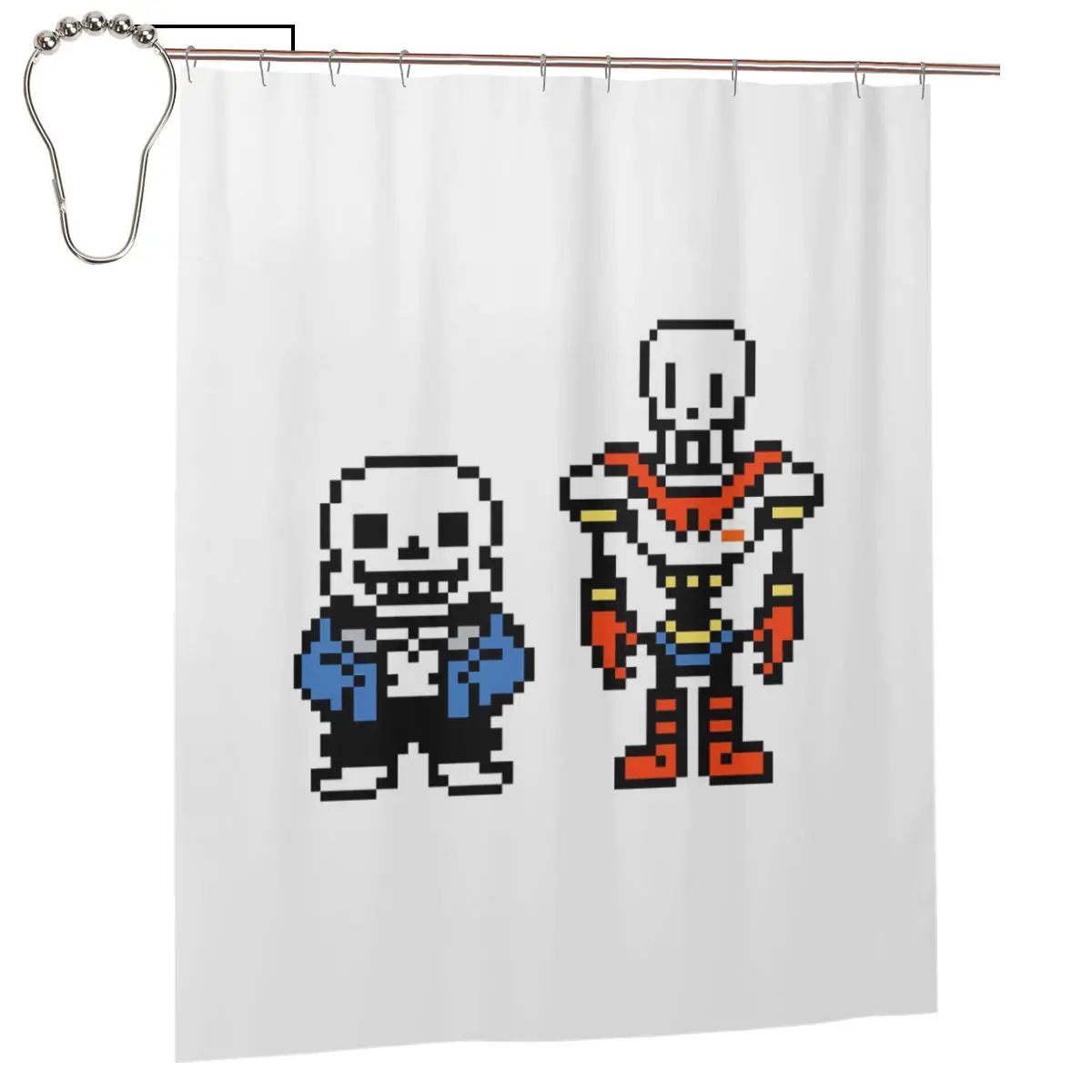 

Undertale Sans And Papyrus Shower Curtain Bathroom Polyester Waterproof Bath Curtains with Hooks