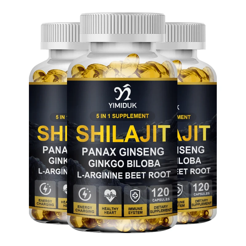 

Shilajit Capsules - Enriched with Ashwagandha Extract for Energy, Muscle Strength Immunity, Endurance for Adult, Relieve Stress