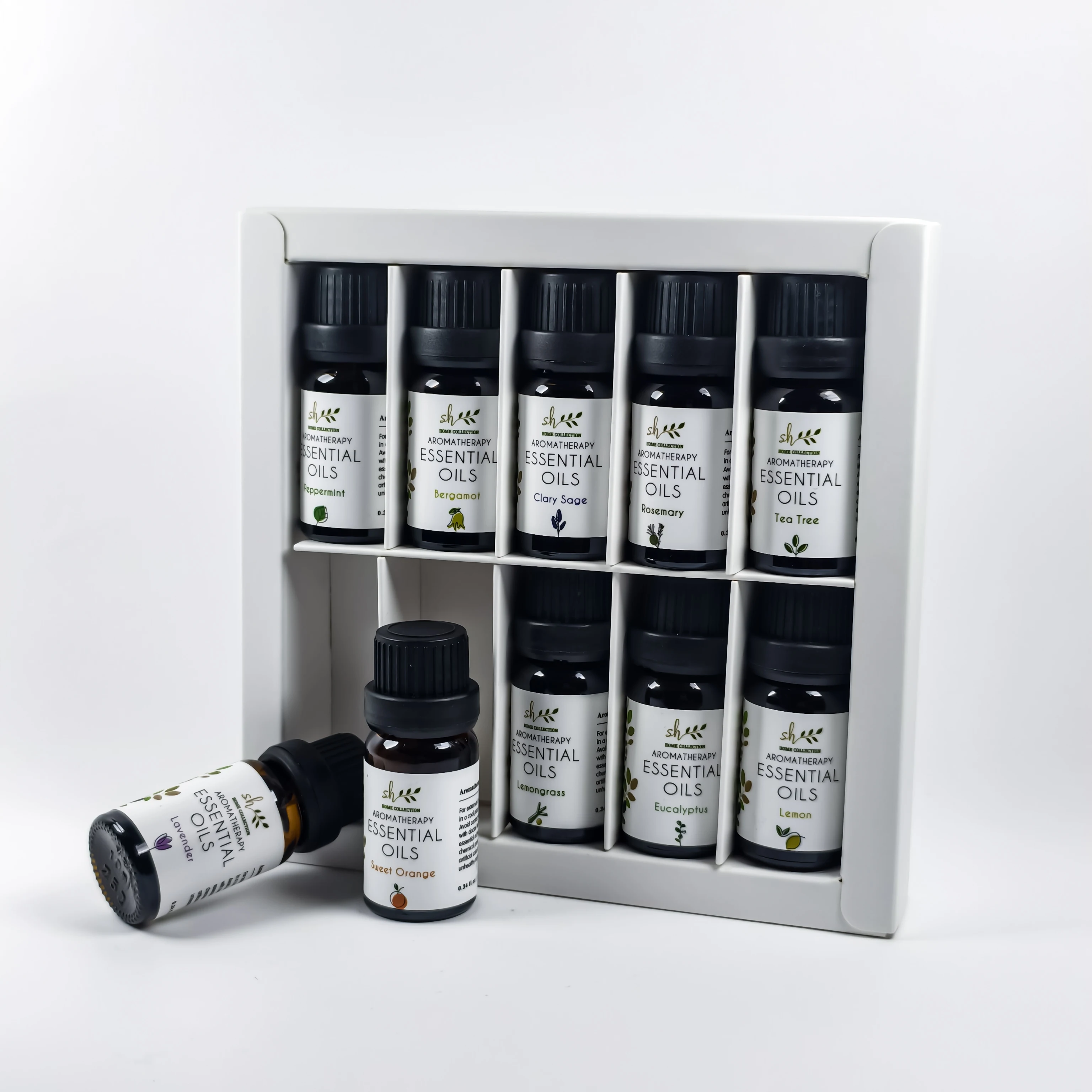 Nieuwe 10 stks/set Essentiële Olie Set Citroen Zoete Oranje Lavendel Eucalyptus Vanille Aroma Olie voor Geur Massage Spa HumidifierOil