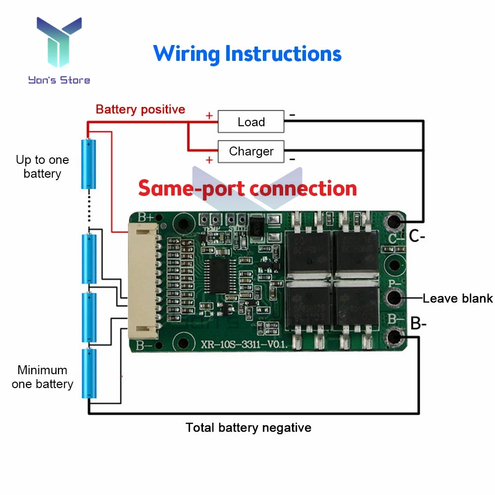 BMS 10S 36V 15A литий-ионная литий-полимерная батарея 18650 зарядное устройство Защитная плата защита от короткого замыкания общий порт для электро...