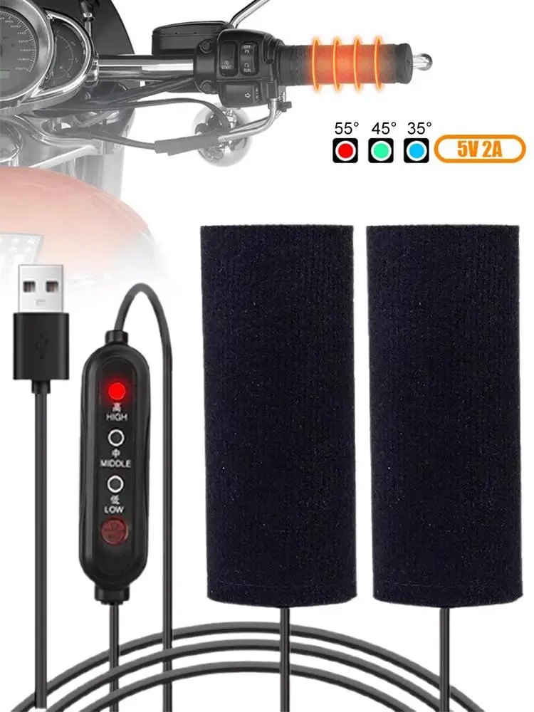 AliExpress NONE 12V 3-Gear Motorcycle Heated Hand Grip Adjustable Thermal E-bike ATV Handlebar Heater Warmer Kit Motorcycle Accessories