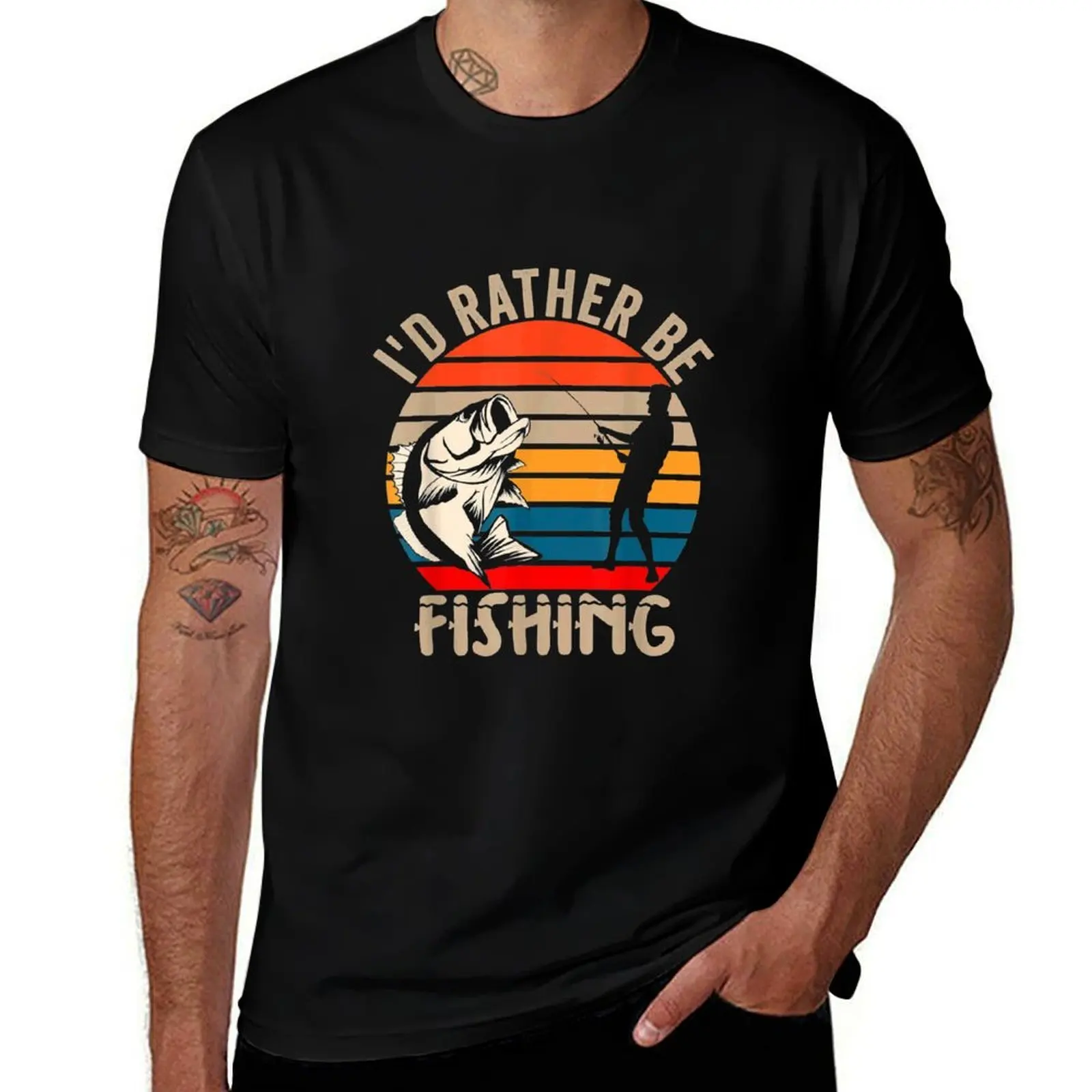 

I'd Rather Be Fishing - Outdoor Fish Sunset Men Womens Kids T-Shirt funny gifts Luxury man aesthetic clothes men t shirt