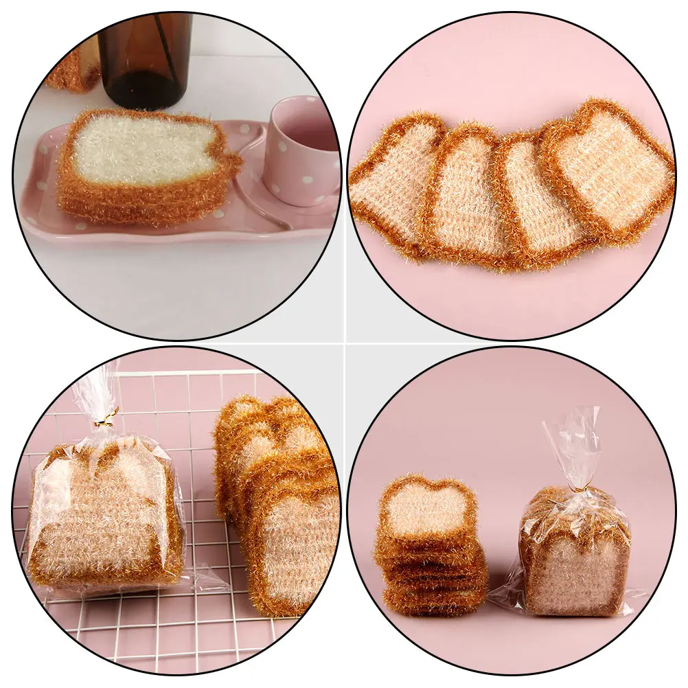 

6 Pcs Kitchen Scrub Towels Polyester Dishcloths Non Scratch Cleaning Wash Scouring Cloth Environmentally Friendly