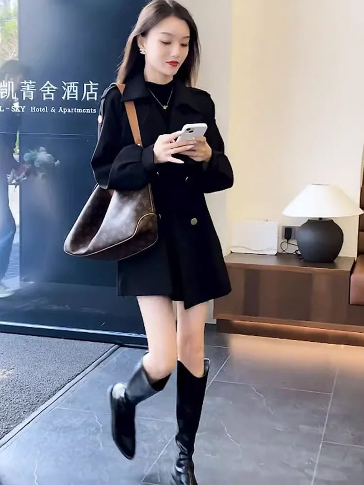 

Brown Trench Coat Woman Petite-Friendly Deep Laced Rainproof Monochromatic Chinese-Style Khaki Green Overgarment Pcs Grain