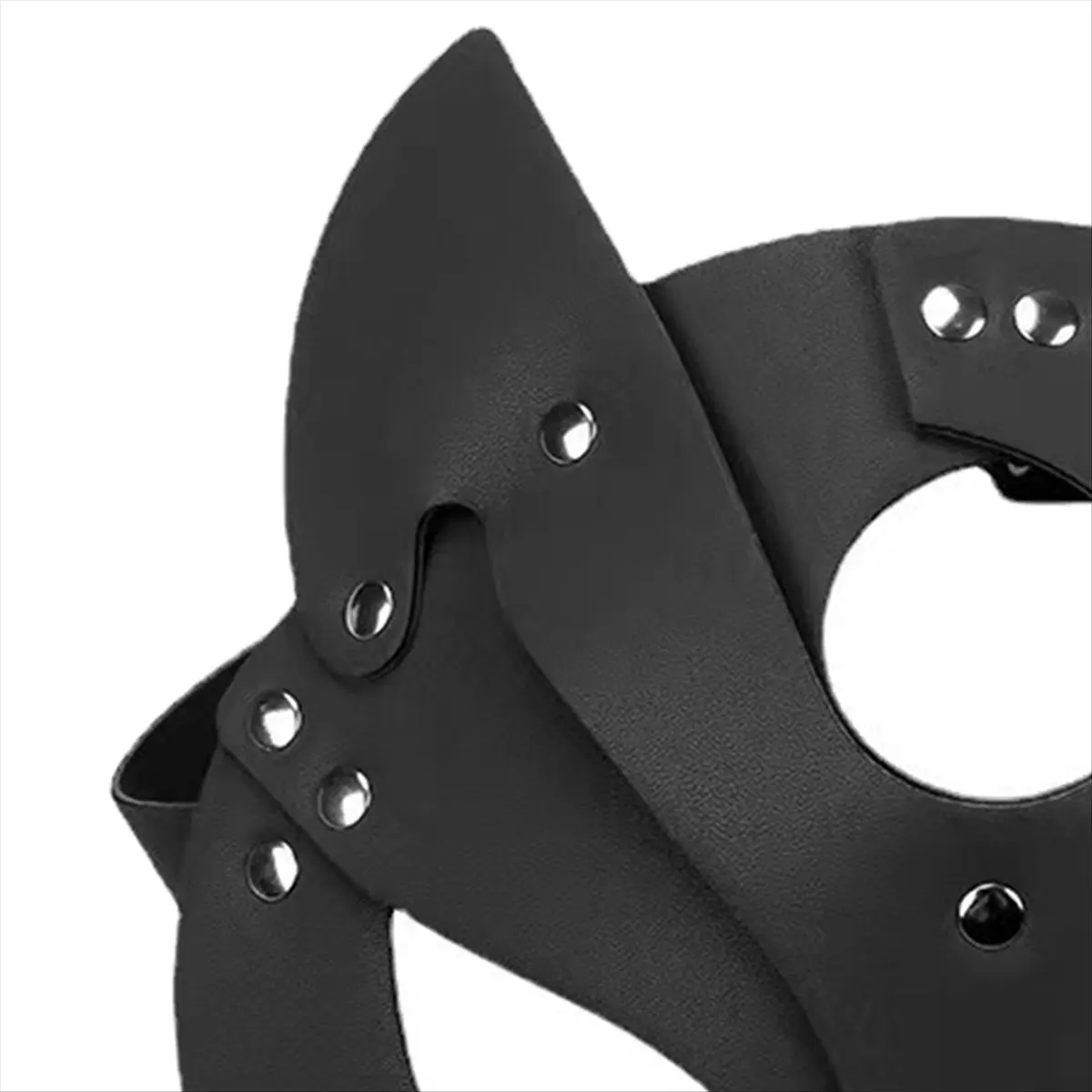 Women Cats Mask Half Face Cats Mask Leather Cats Ears Mask Cosplay Costume Accessory,Red &LICG