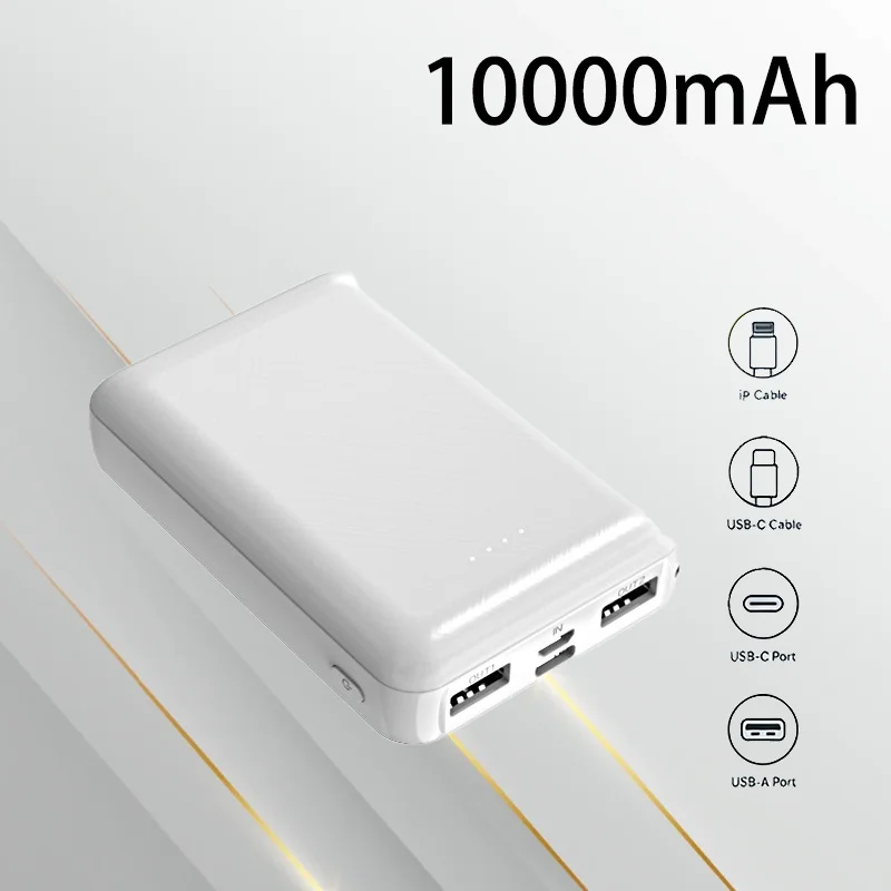 

10000mAh Mini Power Bank Portable External Battery Charger for Mobile Phone Smart Watch Emergency Charging Daily Travel Use