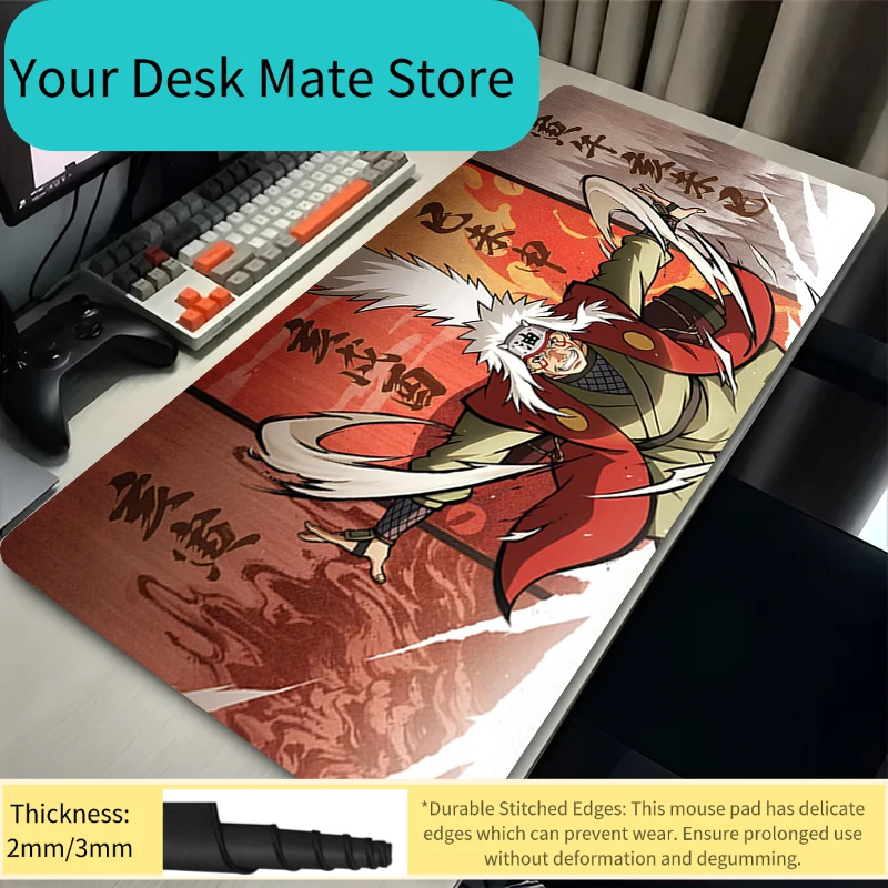 Mouse Pad Gamer Anti-slip Anime N-Naruto Jiraiya Desk Mat Gaming PC Accessories Tablet Pad Large Mousepad Extended Keyboard Mat