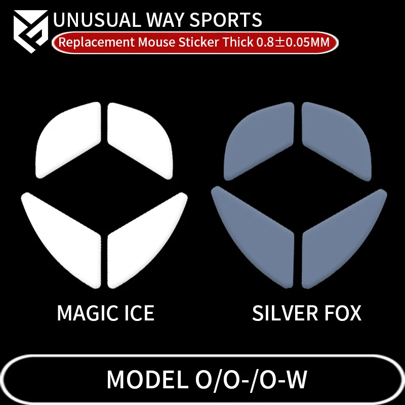 UnusualWaySports Mouse Skates Feet Glorious Model O O- Wireless Cambered Surface PTFE Anti Collapse Magic Ice Silver Fox