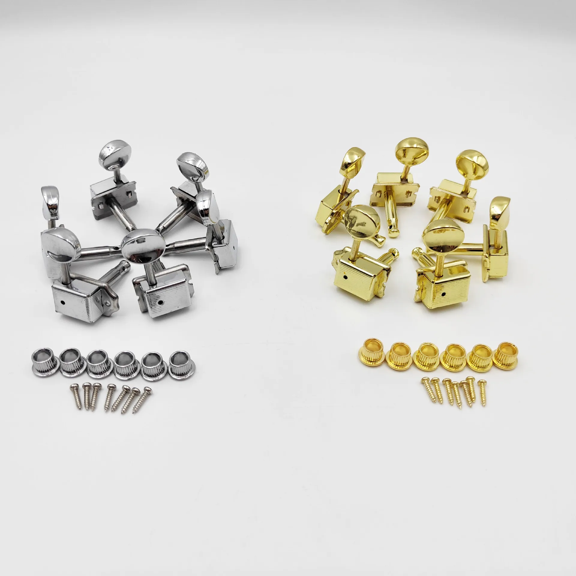 6-In-Line Semi-Closed Guitar Machine Heads  Small Round Button / Vintage For SQ / ST Guitar Parts & Accessories
