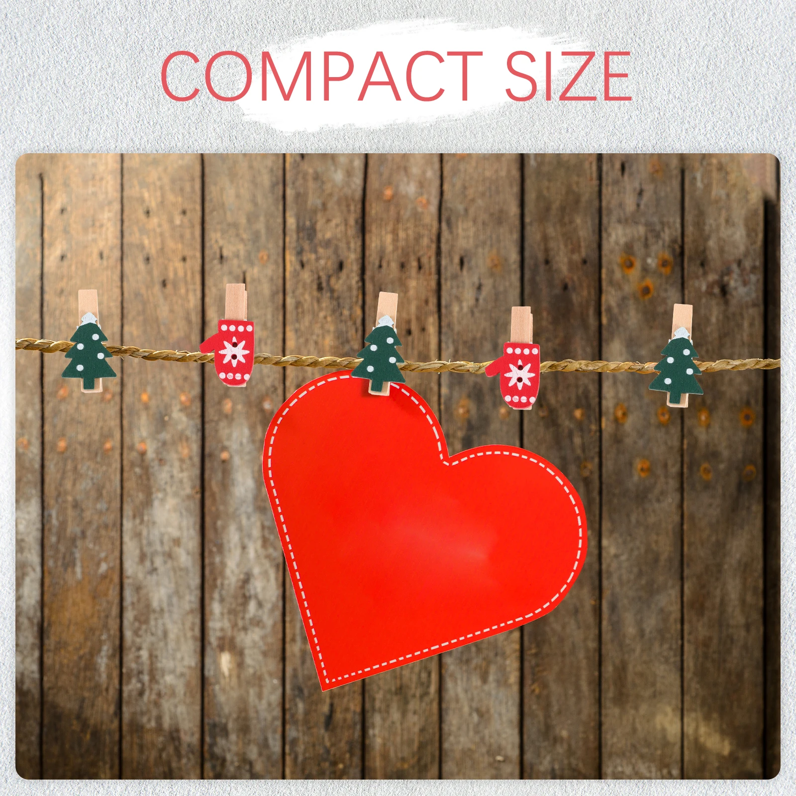 

125pcs Christmas Wood Clips Mini Photo Clamps For Pictures Notes Cards Memo Xmas Decorative Wooden Pegs Party Favors Light