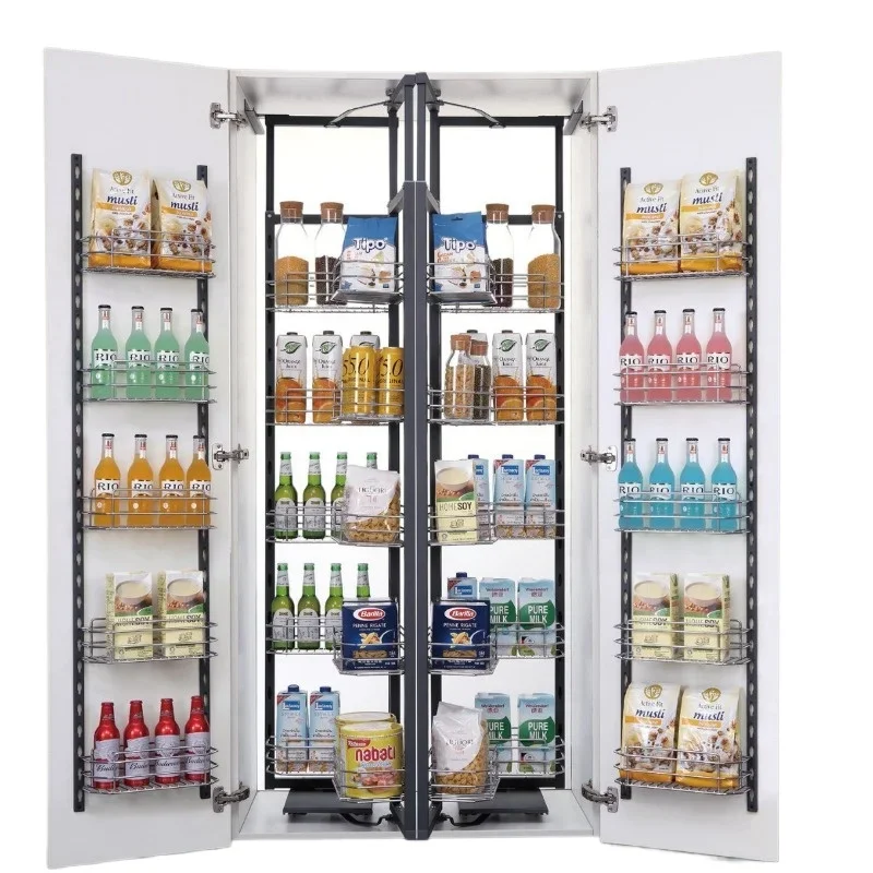 High cabinet multi-layer pull basket, large capacity storage basket two-open four-open