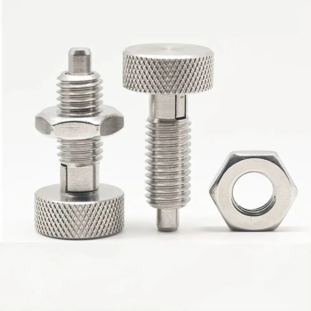 1Pcs M6 M8 M10 M12 M16 Spring Plunger Stainless Steel With Nut Knurled Knob Plunger Retractable Self Locking Reset Type