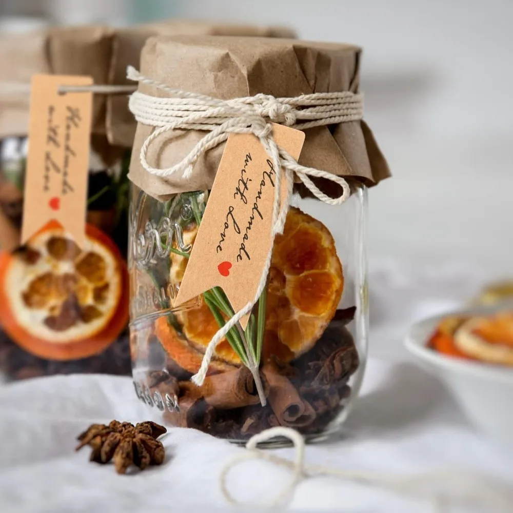 

Kraft Brown Gift Tags with 20m Rope Thank You Paper Tags for Wedding Baby Shower Christmas Label Party Decoration