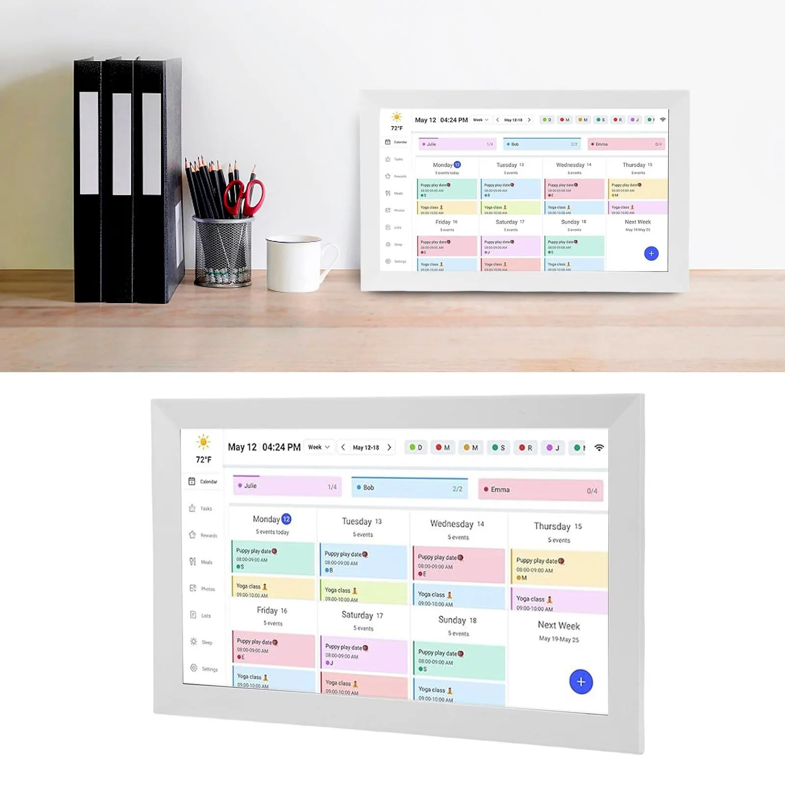 WiFi Smart Digital Calendar 15.6 Inch 1080P HD Touchscreen App Control Interactive Electronic Calendar DIY Planner Picture Frame
