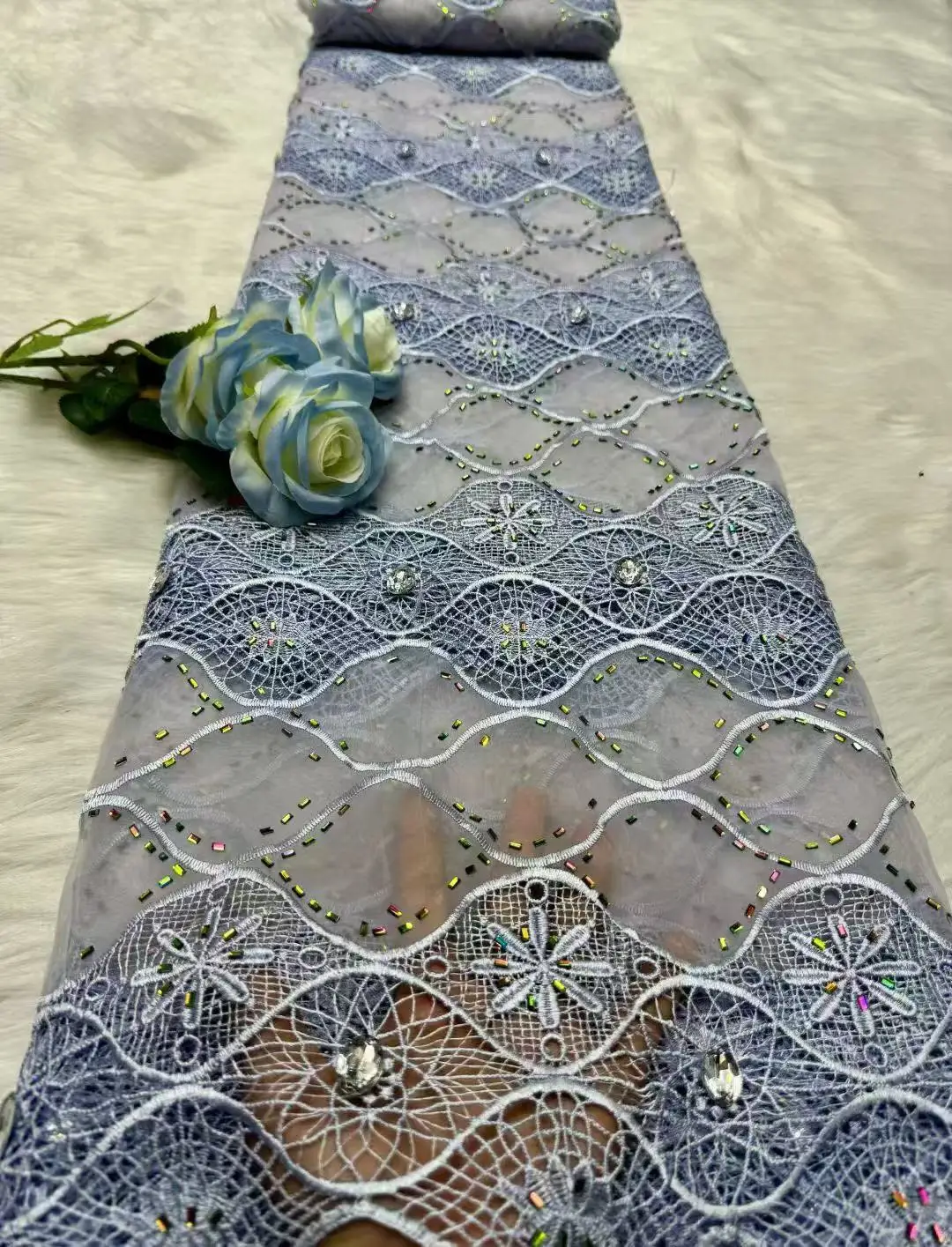 5 ياردة النيجيري جبر الحبل أقمشة الدانتيل 2025 جودة عالية الترتر الأفريقي شبكة الحليب الحرير نسيج دانتيل مطرز النساء الخياطة
