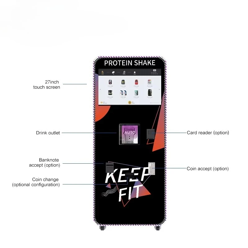 Commercial Self-service Coffee Vending Machine for Gym many Flavor Capacity Compliant Auto Clean Function Cloud Integration