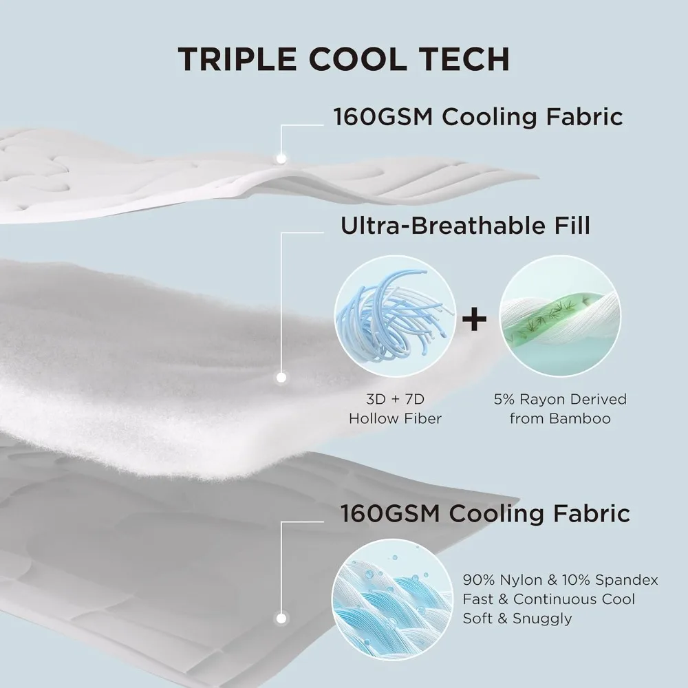 لحاف تبريد بحجم كال كينج - بطانية خفيفة الوزن على الوجهين للنوم الصيفي، مثالية للنوم الساخن #4