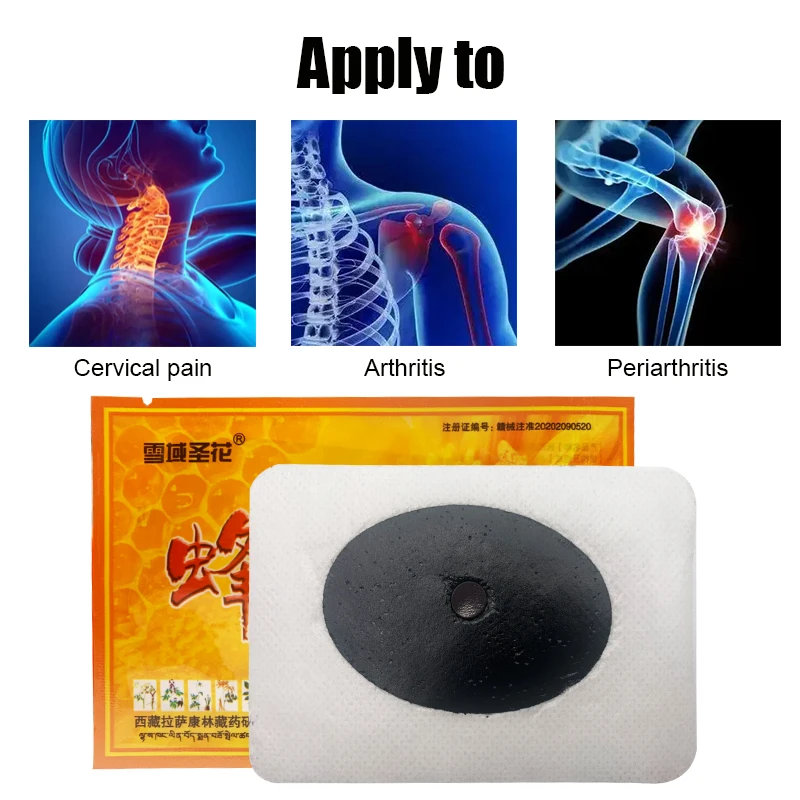 30Pcs Bee Venom Chinese Natural Herbs Medical Balm Patch Pain Relief Stickers Magnet Far Infrared Treatment  Artritis Rheumatoid