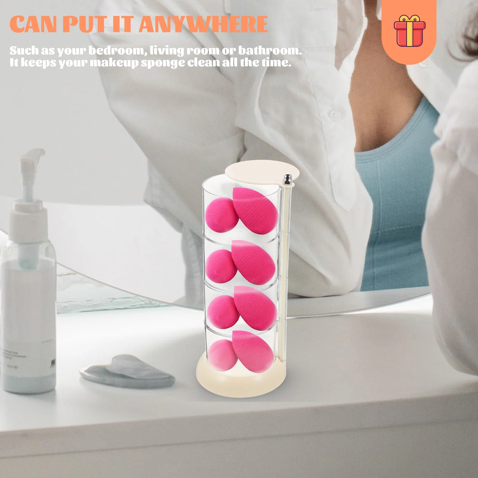 

Plastic Makeup Holder Powder Puff Storage ganizer Beauty Egg Storage Box Case Travel Sponges Blender Box